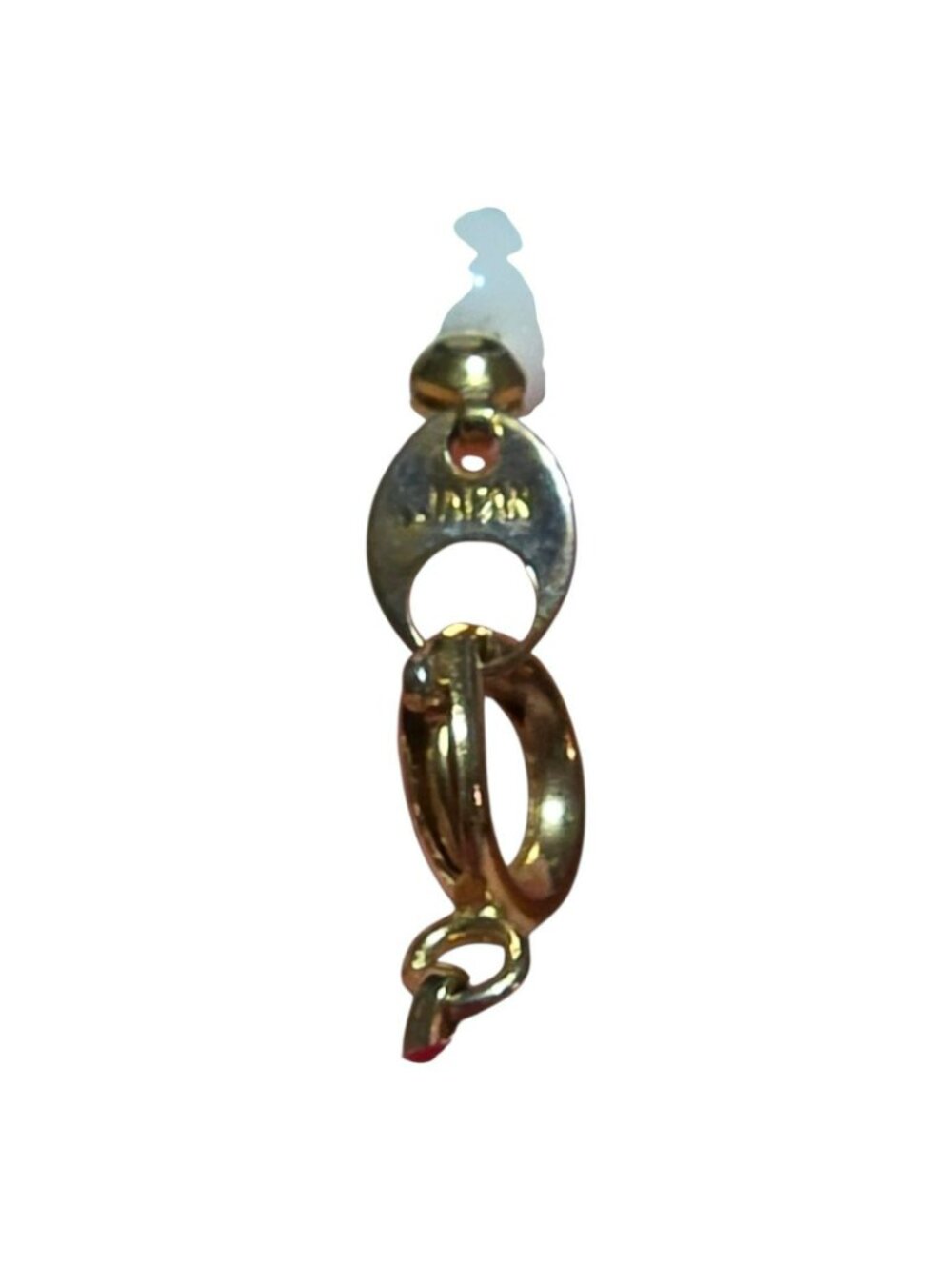 Vintage Pastel Pink White Plastic Bead Necklace Decorative Gold Accents - Picture 5 of 5